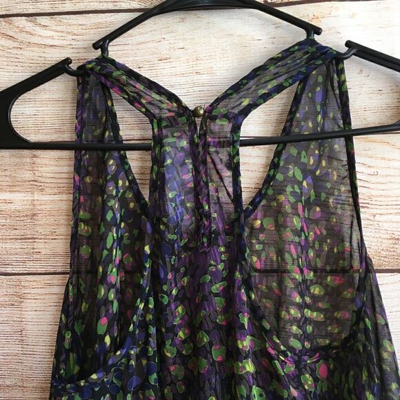 PANTS STORE SILK TANK TOP IN NAVY BLUE PRINT - Picture 2 of 7